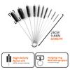 BOROLA Drinking Straw Cleaning Brush Kit, Nylon Bristles(10 Different Size, White+Black) view 2