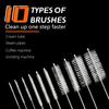 BOROLA Drinking Straw Cleaning Brush Kit, Nylon Bristles(10 Different Size, White+Black) view 4