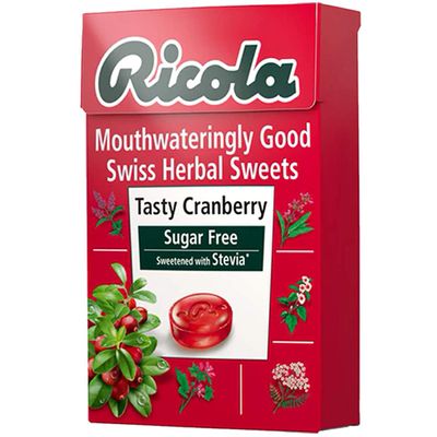 Ricola Tasty Cranberry Swiss Herb Lozenges Sugar Free Candy, 45 g