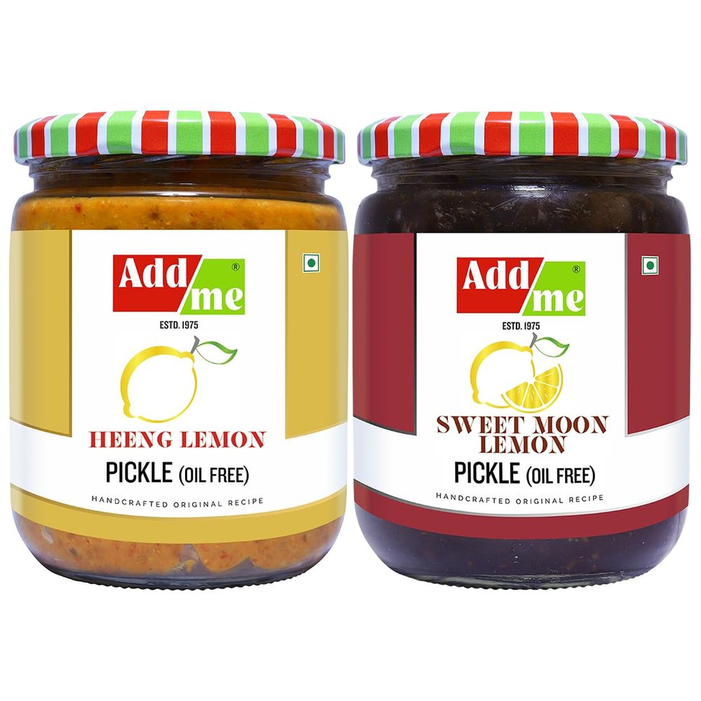 Add me Combo Mixed Offer Lemon Pickle Sweet and Sour & Hing Lemon Without Oil heeng Lime 500g Hing achar, nimbu ka khatta meetha achar Without Oil 600g.
