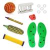 ACUPRESSURE New Tools Combo Kit with Yoko Poly-plastics Sole Height Increase, Wooden Ball, Thumb Pressure, Sujok Ring, Energy Roll, Wooden Jimmy, Pock view 1