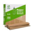 Comfy Package 6 mm Kraft Paper Drinking Straws - [200 Pack] view 1