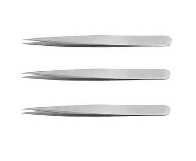 Axtella Set of 3 Non-Magnetic Stainless Steel Tweezers - Heavy Duty for Electronic Repair/Personal Care/Mobile/Gadget/Laptop Repair and Jewelry Repair- Straight