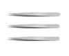 Axtella Set of 3 Non-Magnetic Stainless Steel Tweezers - Heavy Duty for Electronic Repair/Personal Care/Mobile/Gadget/Laptop Repair and Jewelry Repair- Straight view 1