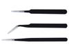 Axtella Set of 3 ESD safe tweezers Non Magnetic for electronics repair - Slim Tip Pointed, Flat and Curved Pointed Tip view 1