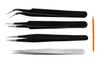 Axtella Set of 3 ESD Non-Magnetic Tweezers-Flat, Straight & Curved & 1 Non-Magnetic Stainless Steel Tweezers- Straight With 1 Fiber Plastic Spudger for Laptop/PC/Jewellery/Mobile Repairing view 1