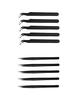 Axtella Set of 10 ESD Non Magnetic Multipurpose ESD Safe Black coated Tweezers - 5 Straight Pointed & 5 Curved Pointed view 1