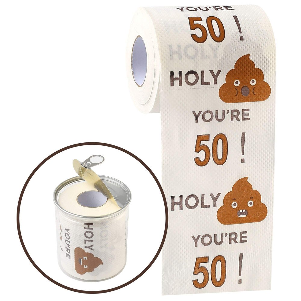 Happy 50th Birthday Gifts for Women and Men - Funny Toilet Paper Roll