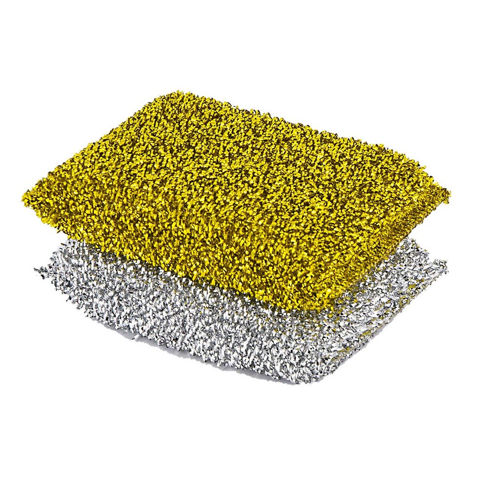 Pine-Sol Non-Scratch Scouring Pads Pack of 2, Metallic Household Cleaning Scrubbers, Safe with Nonstick Cookware