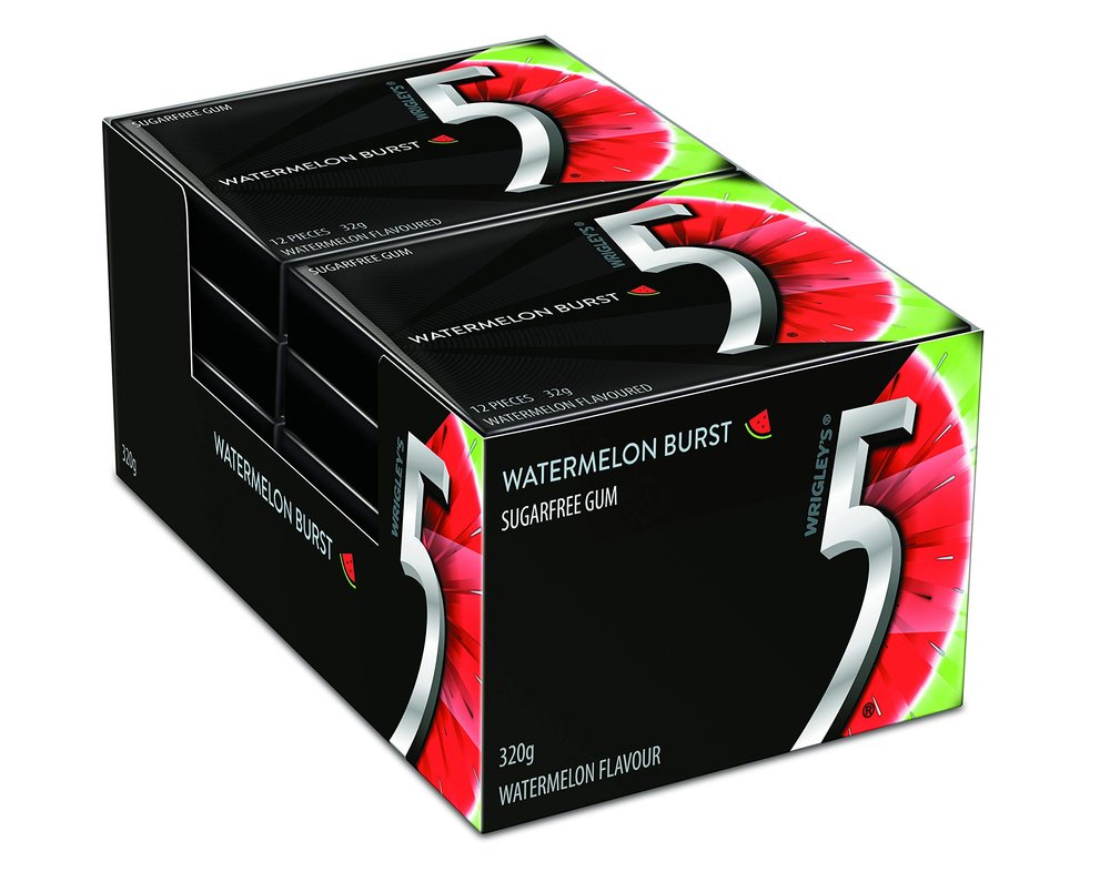5 GUM Wrigley's 5 GUM Watermelon Burst Sugarfree Gum 12 Stick 10 X32G