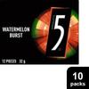 5 GUM Wrigley's 5 GUM Watermelon Burst Sugarfree Gum 12 Stick 10 X32G view 3