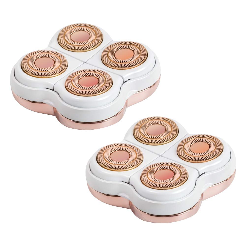 tuokiy 2 Pack Legs Hair Remover Replacement Head For Women,Finishing Touch Flawless Legs Electric Hair Clipper,Rose Gold