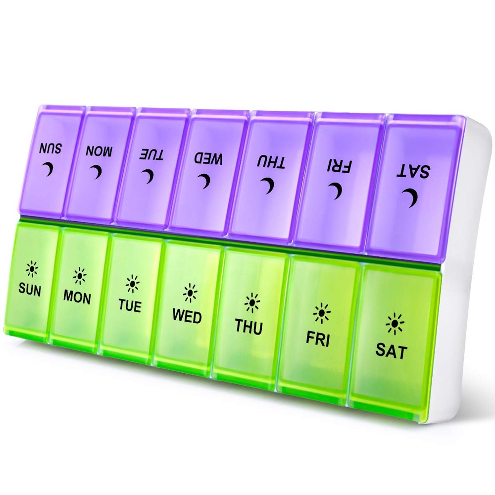 DANYING Extra Large Pill Organizer 2 Times a Day, XL Weekly Pill Box, AM PM Pill Case, Pill Container 7 Day, Vitamin Case Twice a Day