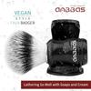 Synthetic Badger Shaving Brush with Black Holder Stand Anbbas 2IN1 Resin Handle Foam Brush Set for Men Close Wet Shave view 2