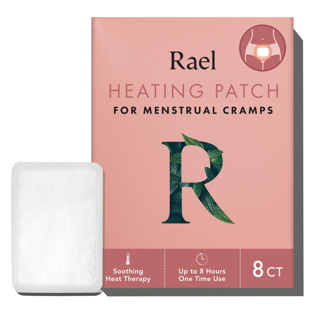 Rael Natural Herbal Heating Patches - Cramp Care, Heat Therapy, Ultra-Thin Design, On The Go Size (2 Pack, 6 Count)