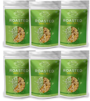Healthy Treat Roasted Bhel Mix Combo 600 gm (Pack of 6, 100 gm Each) | Oil-Free I Protein-Rich, Sugar Free | Gluten Free | Vegan