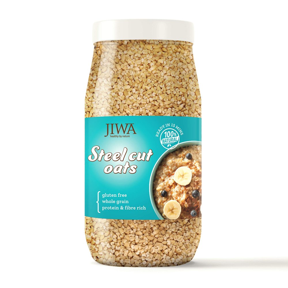 Jiwa Steel Cut Oats | Old Fashioned Oats | Cereal for Porridge | Rich In Protein and Fiber | Make Vegetable Pulao and Risottos | Gluten Free and Wholegrain | 100% Natural | 1 kg