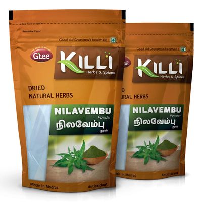 KILLI Nilavembu | Chirata | Kirayata | Andrographis paniculata | Kalmegh Powder, 100g (Pack of 2)