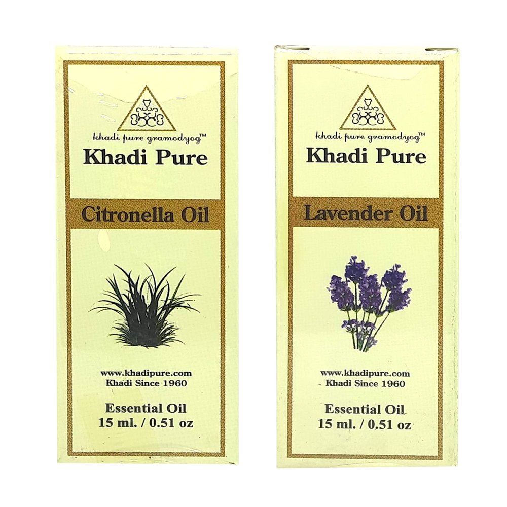 Khadi Pure Citronella & Lavender Essential Oil, 15 Ml (Pack Of 2)