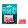 3M Disposable Earplugs, Hearing Protection for Events & Concerts, Mutli-Color, 32 NRR, 4-Pairs view 1