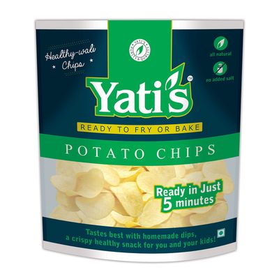 Yati's Dry Potato Chips - Ready to Fry or Bake | Crispy & Crunchy Snack, No Preservatives, Perfect Tea-Time & Party Snack, Fully Falahari for Fasting | 1 Kg - Pack of 2 (500g x 2)