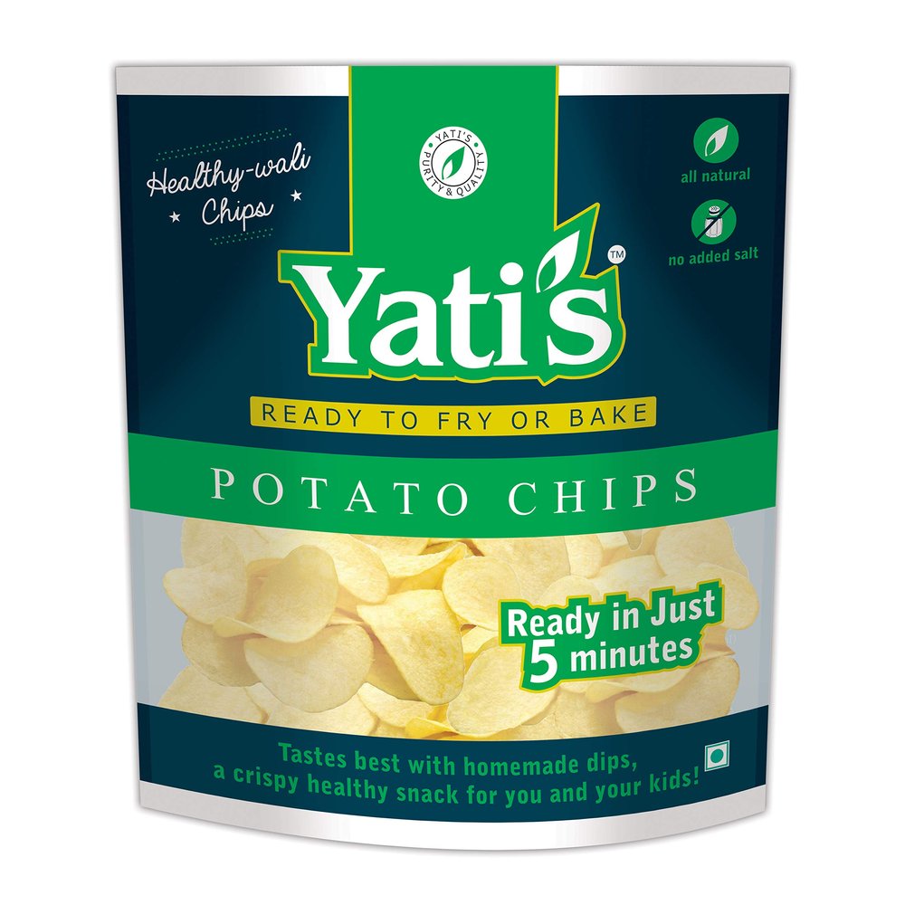 Yati's Dry Potato Chips - Ready to Fry or Bake | Crispy & Crunchy Snack, No Preservatives, Perfect Tea-Time & Party Snack, Fully Falahari for Fasting | 1 Kg - Pack of 2 (500g x 2)