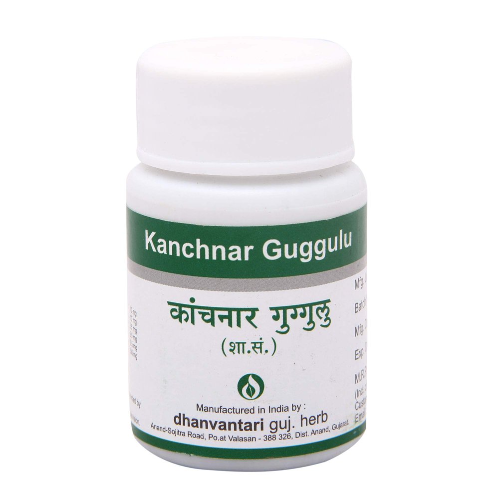 Dhanvantari Kanchnar Guggulu - 60 Tablets (Pack of 4), White (AF59_a)