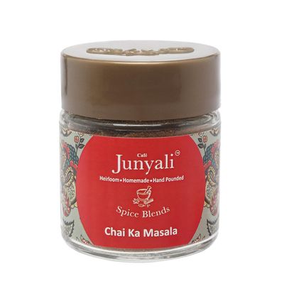 Cafe Junyali Chai Ka Masala Spice Blend - (50g) Spice Mix for Refreshing Tea Heirloom, Homemade & Handpounded Indian Masala Chai Blend