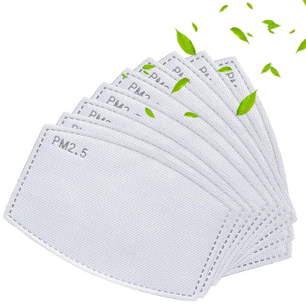 10 PCS Adult PM2.5 Activated Carbon Filter 5 Layers Replaceable Anti Haze Filter Paper