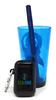 ECO/EGO Set of 4 collapsible silicone straws with cleaning brush and case W/bonus carabiner. Foldable, Reusable, Portable travel straws with keychain. (2 boba and 2 standard diameter straws)) (Black) view 3