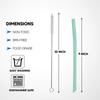 ECO/EGO Set of 4 collapsible silicone straws with cleaning brush and case W/bonus carabiner. Foldable, Reusable, Portable travel straws with keychain. (2 boba and 2 standard diameter straws)) (Black) view 4