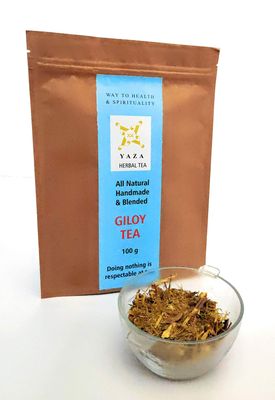 Boost Your Immunity with YAZA LIFESTYLE Herbal Giloy Ashwagandha Tea | Caffeine-Free Detox Drink for a Healthy Lifestyle | Effective Immunity Tea | Healthy Ayurvedic Tea | 100 Gms| 50-60 Servings