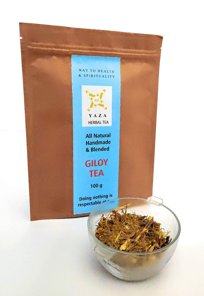 Boost Your Immunity with YAZA LIFESTYLE Herbal Giloy Ashwagandha Tea | Caffeine-Free Detox Drink for a Healthy Lifestyle | Effective Immunity Tea | Healthy Ayurvedic Tea | 100 Gms| 50-60 Servings
