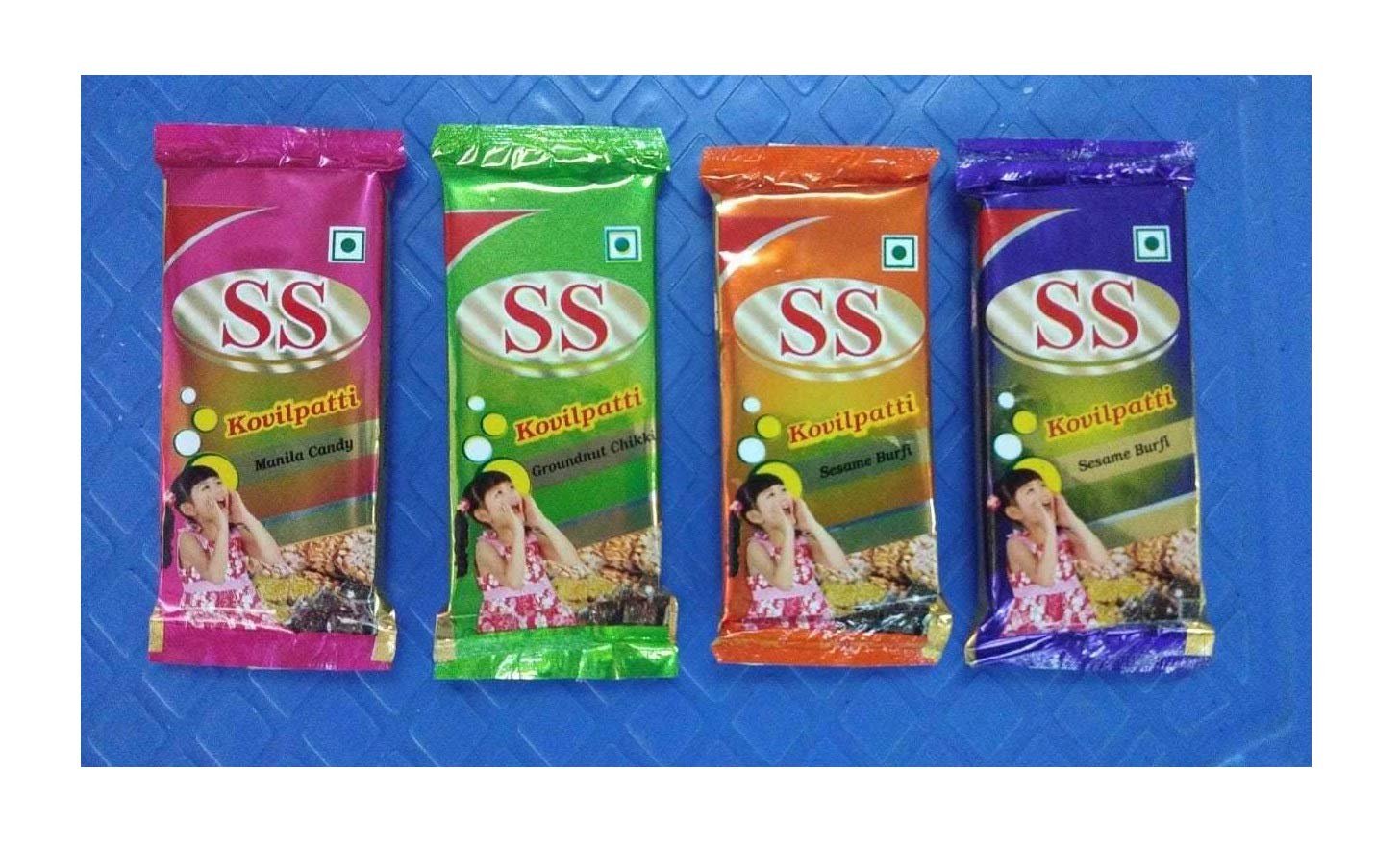 NavaFresh Basics Crunchy & Low Calories Combo Healthy Bars: 40 Grams each x 4 Peanut Bar, 2 White Sesame Bar, 2 Black Sesame Bar & 2 Manila Bar | Total 10 health bars