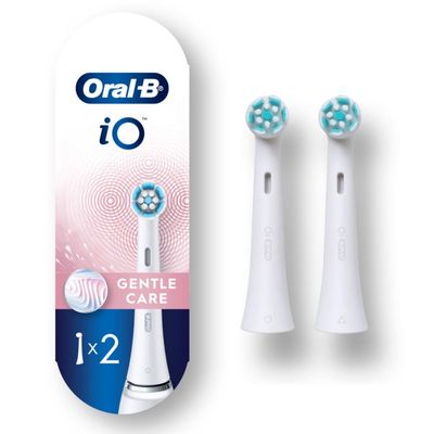 Oral-B iO Gentle Care Replacement Brush Heads, White, 2 Count