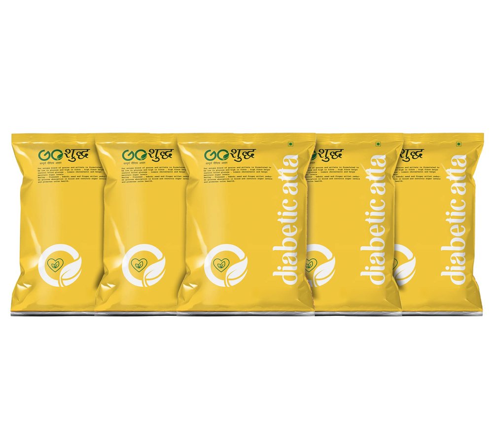 Goshudh Diabetic Atta Sugar Free Flour -1Kg each (Pack of 5) Helps Control Blood Sugar Levels Naturally