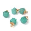 10pcs Natural Stone Agate Charms, Faceted Agate Quartz Pendants Charms DIY for Necklace or Jewelry Making, Stone Agate Brass, Agate view 4