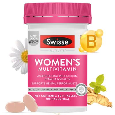 Swisse Women's Multivitamin - Manufactured In Australia, Imported Supplement From Australia's No.1 Multivitamin Brand - Boosts Energy, Stamina, Vitality & Mental Performance With 36 Herbs, Vitamins & Minerals (60 Tabs)