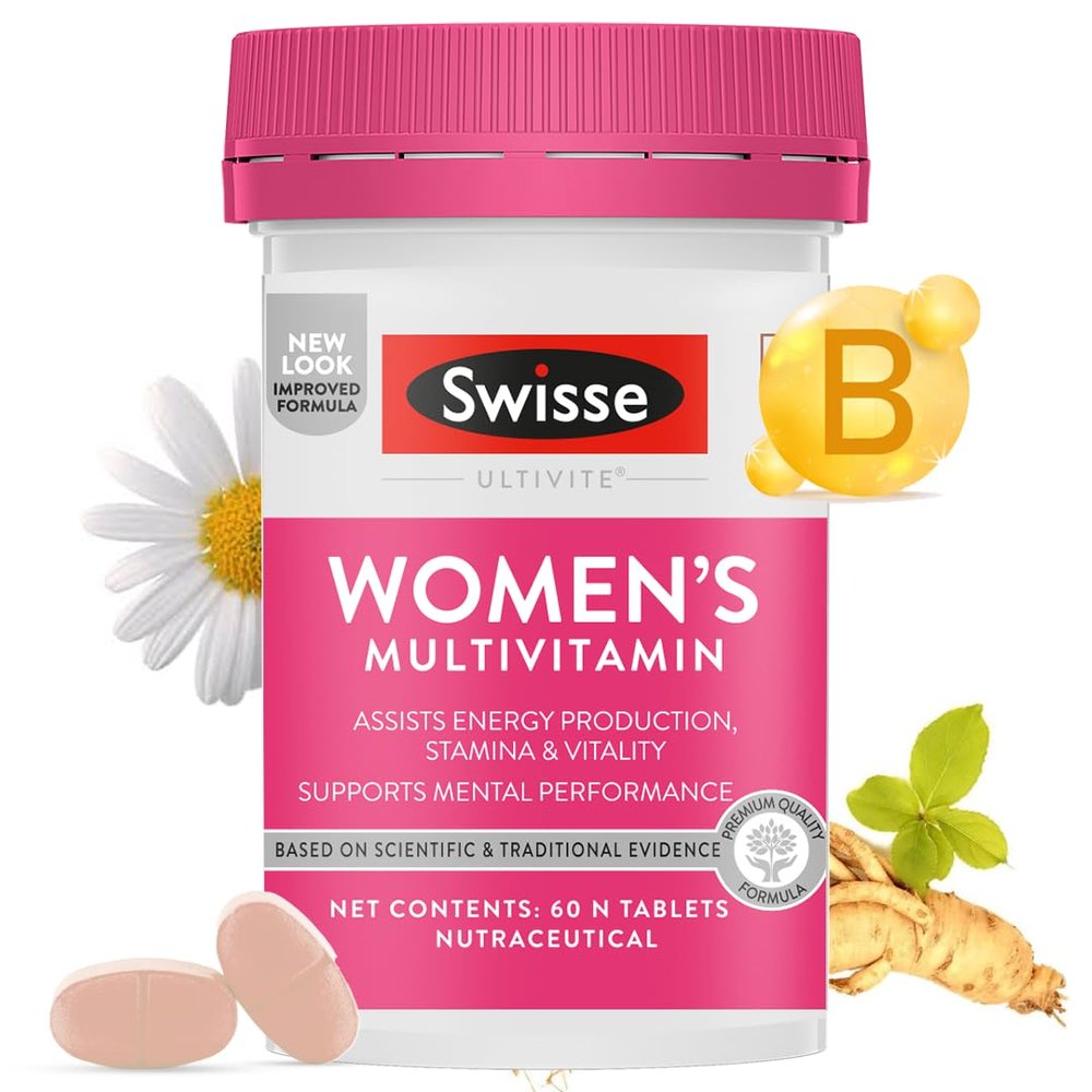 Swisse Women's Multivitamin - Manufactured In Australia, Imported Supplement From Australia's No.1 Multivitamin Brand - Boosts Energy, Stamina, Vitality & Mental Performance With 36 Herbs, Vitamins & Minerals (60 Tabs)
