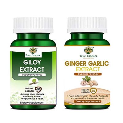 Heera Ayurvedic Research Foundation giloy ginger garlic 60 Veg Capsule pack of 2