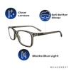 Readerest Blue Light Blocking Reading Glasses, UV Protection, Anti-Reflective Lenses, Spring Hinges, Valley Smoke (Charcoal, 2.50 Magnification) Loose Fitting for Wide Faces view 2