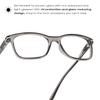 Readerest Blue Light Blocking Reading Glasses, UV Protection, Anti-Reflective Lenses, Spring Hinges, Valley Smoke (Charcoal, 2.50 Magnification) Loose Fitting for Wide Faces view 4