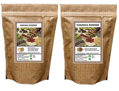 ORGANIC HERBS GOKHRU & PUNARNAVA POWDER 100 GM EACH