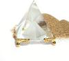 Together-life Crystal Pyramid Prism, Feng Shui Crafts Meditation Crystal with Gold Stand for Home Office Art Decor, Pyramids Gift, Stand for Prosperity, Positive Energy and Good Luck view 2