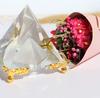 Together-life Crystal Pyramid Prism, Feng Shui Crafts Meditation Crystal with Gold Stand for Home Office Art Decor, Pyramids Gift, Stand for Prosperity, Positive Energy and Good Luck view 3