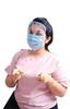 AUDITECH Mne's/Women's Disposable 3 Ply Surgical Face Mask with Transparent Shield - Green/Blue (Pack of 100) view 4