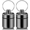 CHIVENIDO Small Pill Box, Waterproof Pill Fob Organizer, Portable Pill Holder Keychain (Grey 2pcs) view 1