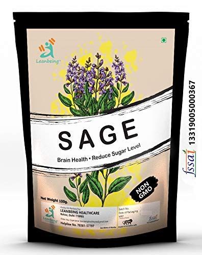 Leanbeing Dried Sage Leaves For Tea (whole) | Smudge Smudging | Energy Reiki | Removes Energy Blocks(100Gms)