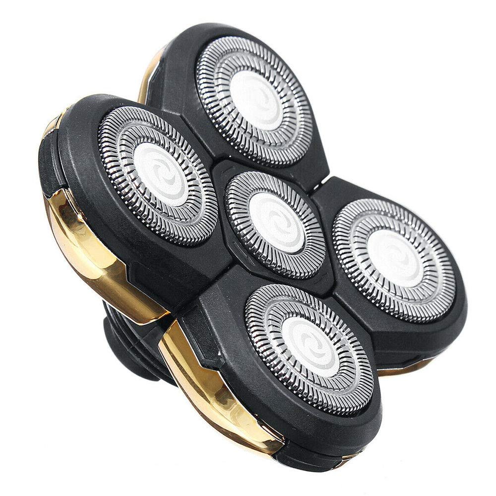 5 Heads Beard Cutter, Universal Electric Razor Shaver Head Men's Electric Shaver Heads Blades, Rotary 4D Cutter Head Double Ring Blade Shaver Head