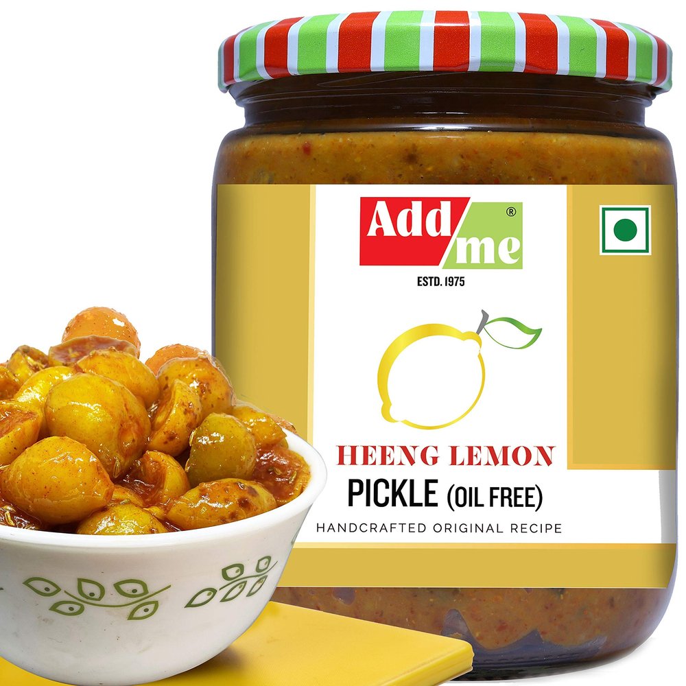 Add me Heeng nimbu ka achar 500g, Sweet and Sour Hing Lemon Lime Pickle Without Oil 500 gm Glass Pack